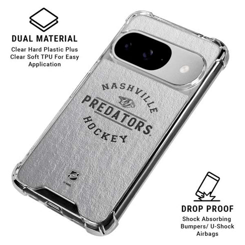 NHL Nashville Predators Black Text Google Pixel 10 Clear Case